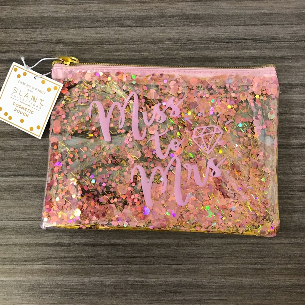 Slant collections, cosmetic pouch for a bride to be